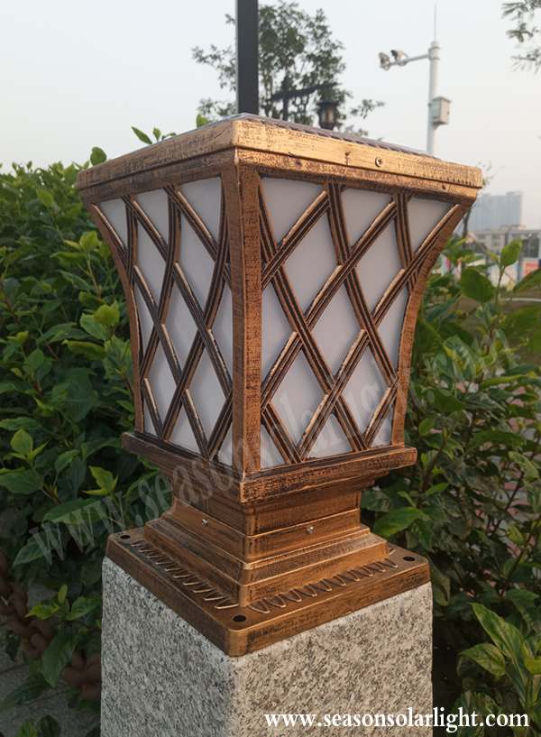 2-in-1 LED Lighting Lamp Outdoor Solar Power Pillar Lamp for Garden Landscape Lighting