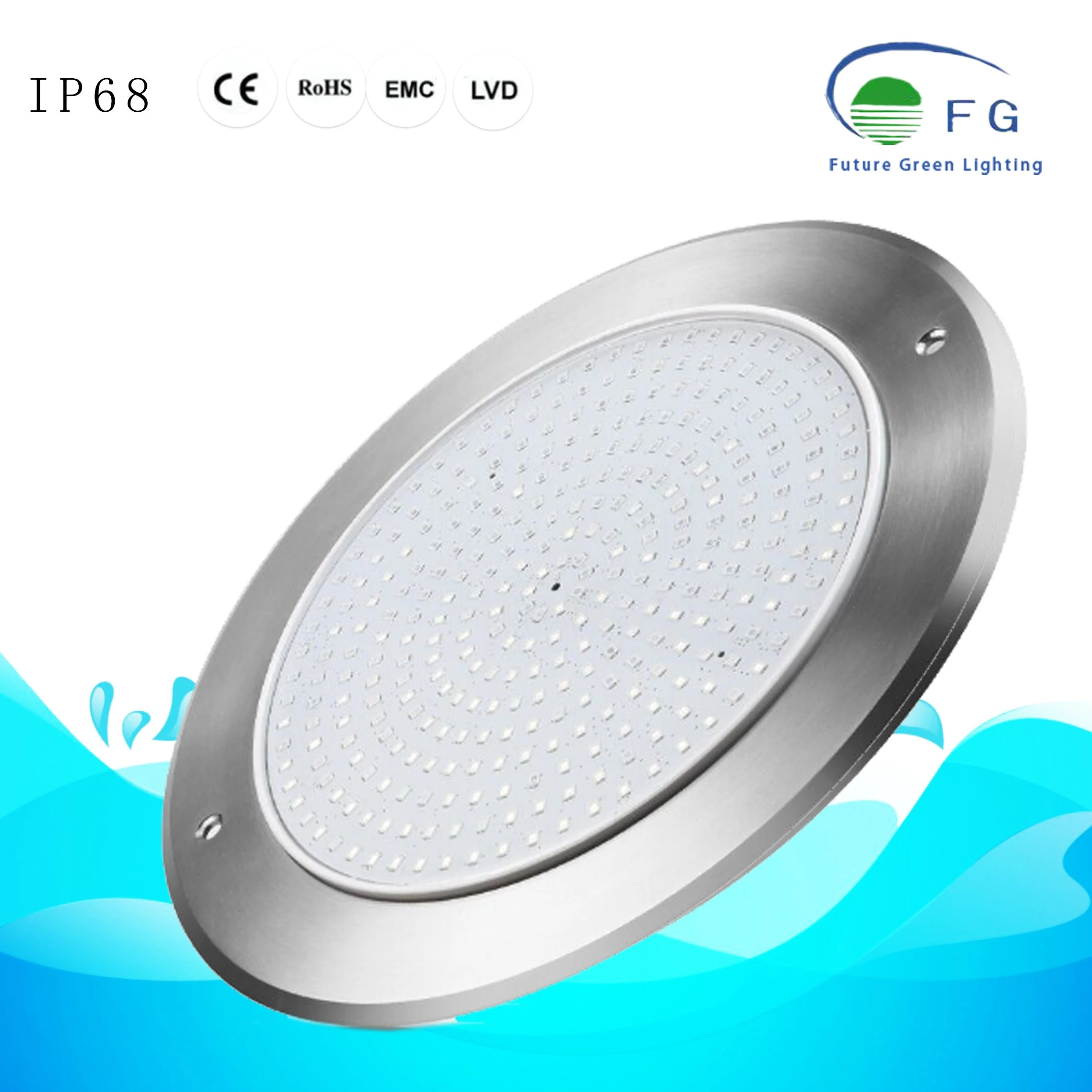 IP68 Multicolor 8mm Thick LED Underwater Light 316ss LED Pool Light