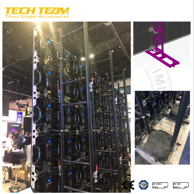 Outdoor Indoor Safety Ground Support Stand Set Universal LED Wall Ground Stack System