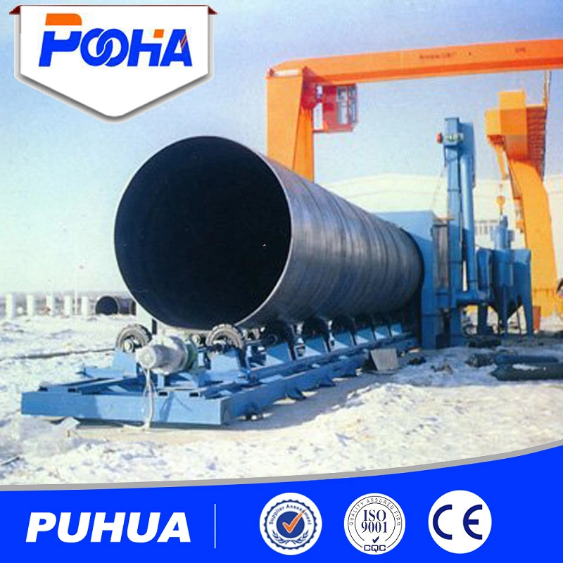 Round steel pipe outer / outer wall shot blasting machine