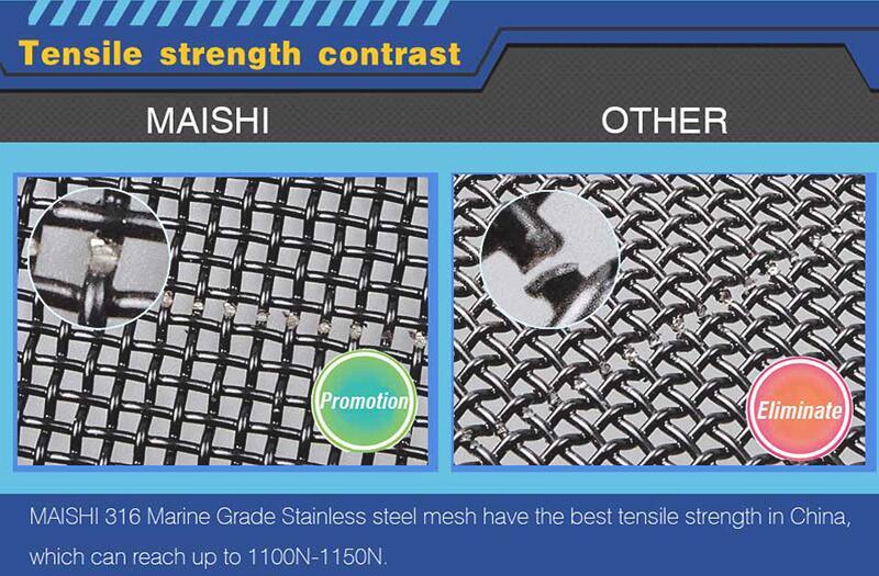 316 Marine Grade Stainless Steel Wire Mesh for Security Door