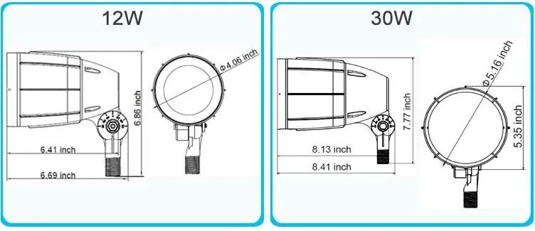 Small LED Bullet Floodlight Lighting Fixture Landscape Lights with Dlc UL
