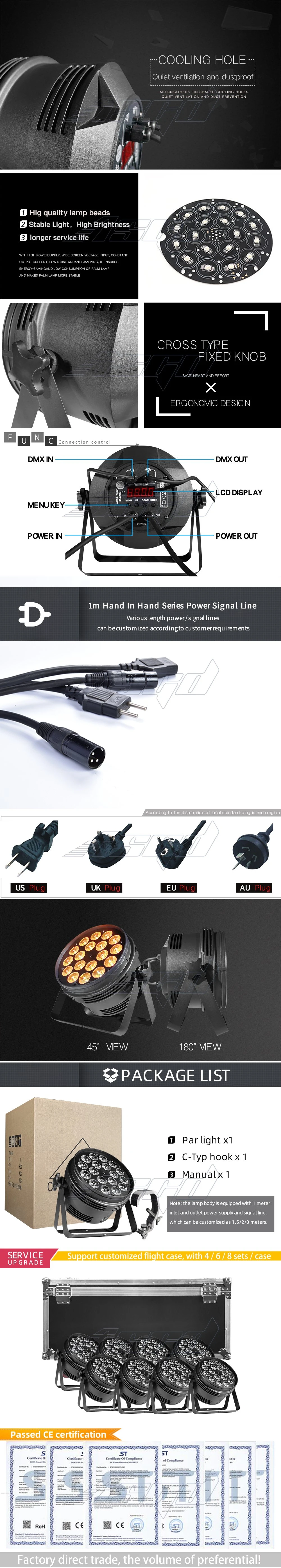 18X12W RGBW 4in1 LED Uplighting Wall Washer PAR