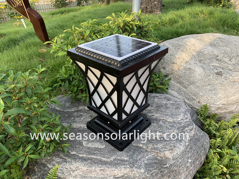 2-in-1 LED Lighting Lamp Outdoor Solar Power Pillar Lamp for Garden Landscape Lighting