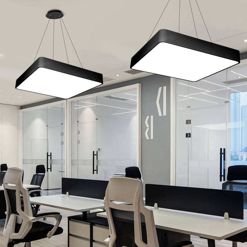 Underground Garage LightingGeometric LightingPendant LightingSquare LightsLED Suspended Linear LED Office Lighting
