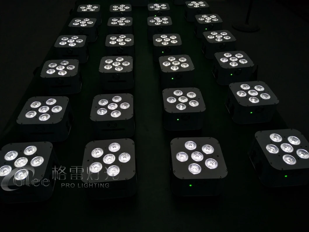 6*18W RGBWA+UV 6in1 6 LED Battery Wireless Remote Uplighting