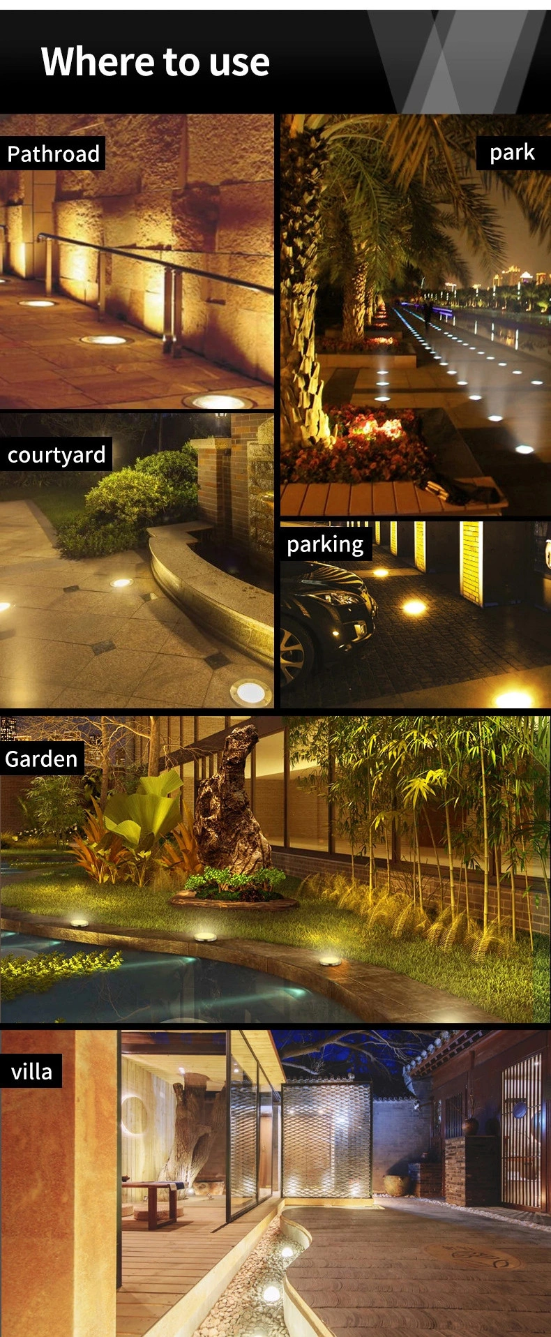 Est Seller in-Ground Lights, 4/8LED, 4packs, Solar Ground Lights for Garden, Driveway, Pathway