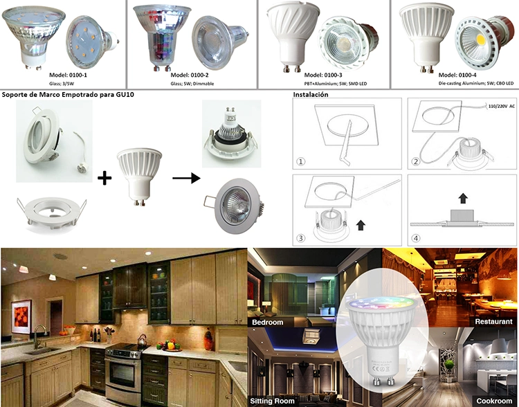 LED Lights Spot Lights Dimmable COB Mini RGB Color E27 E14 B22
