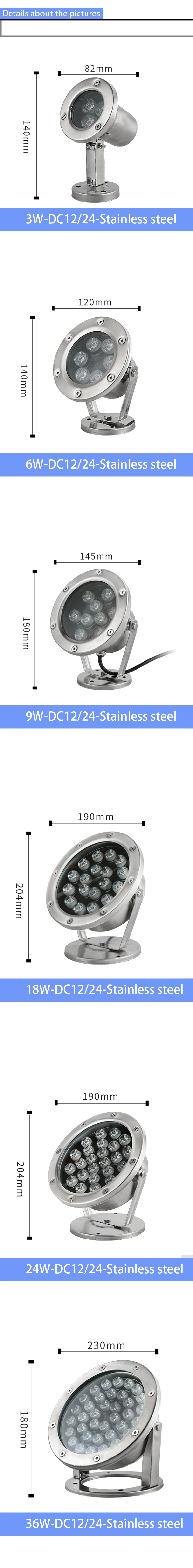 Factory Price High Quality RGB LED IP68 15W LED Underwater Lighting Swimming Pool Lights with Ce RoHS Approved