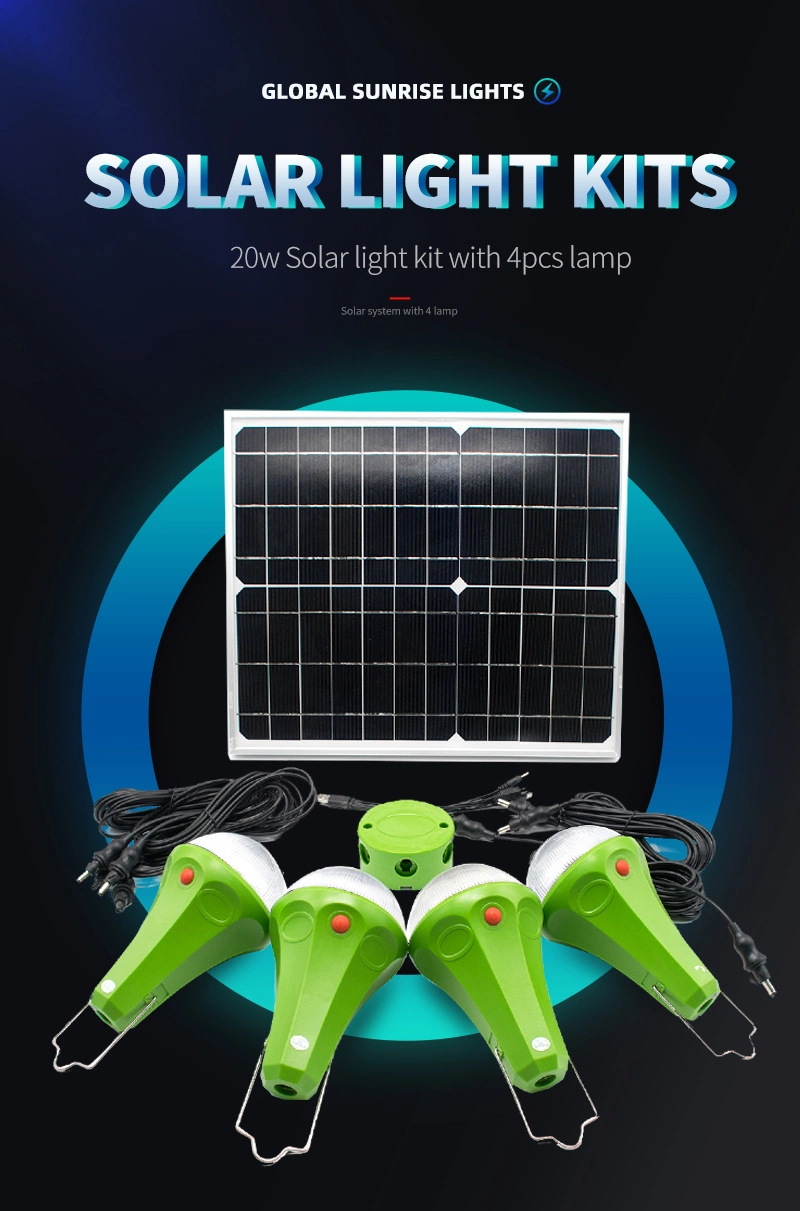 LED Lamp Outdoor Lightings Solar Energy Lights with 4PCS Lamp